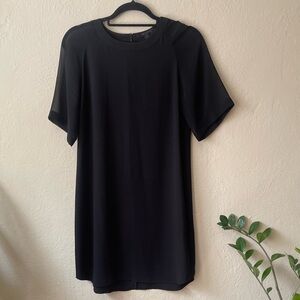AllSaints Uma Dress, Small, Sheer Short Sleeve Black Dress
